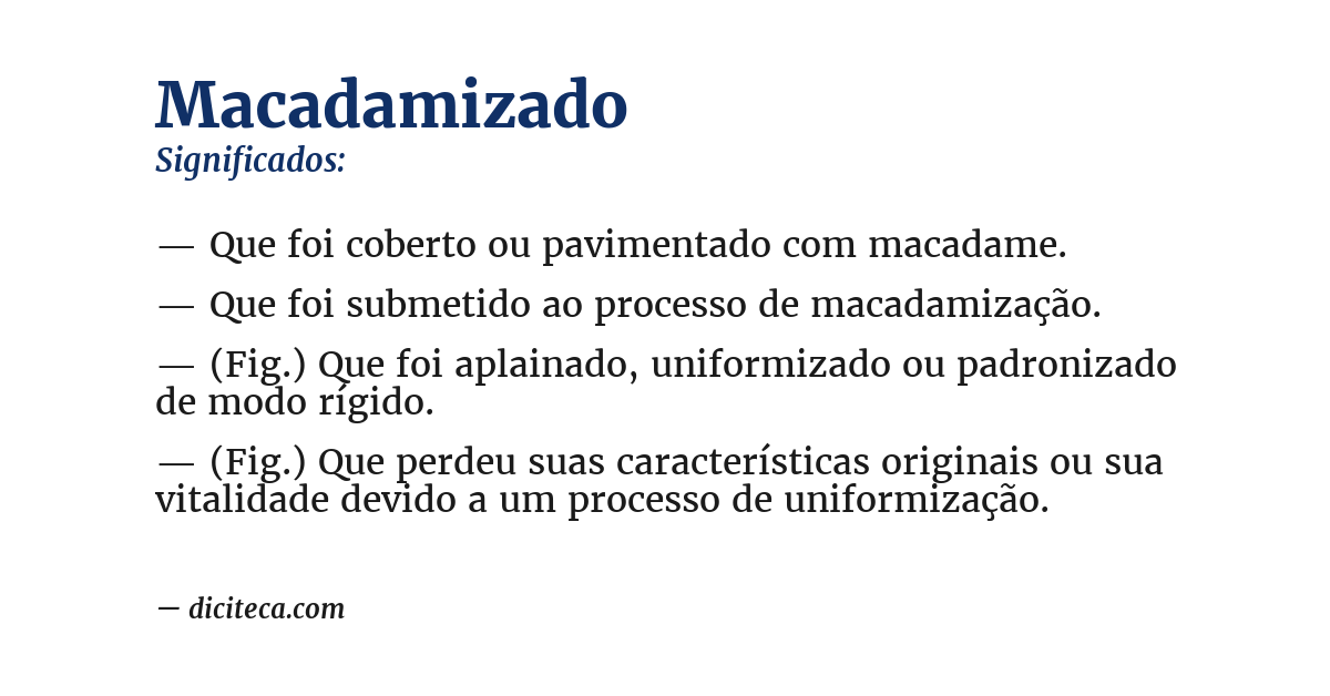 Significado de macadamizado