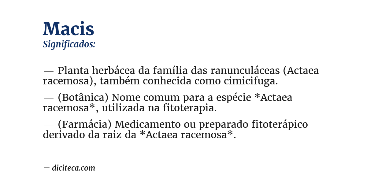 Significado de macis
