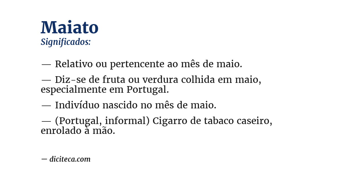Significado de maiato