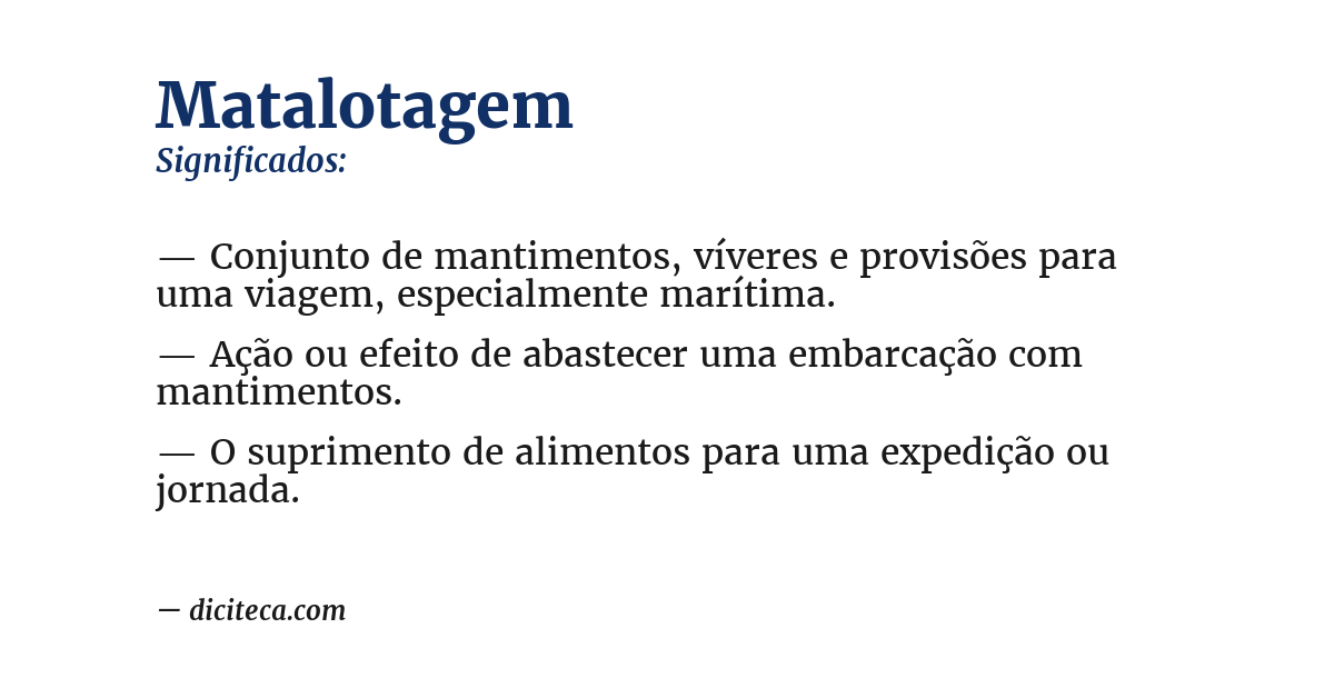 Significado de matalotagem