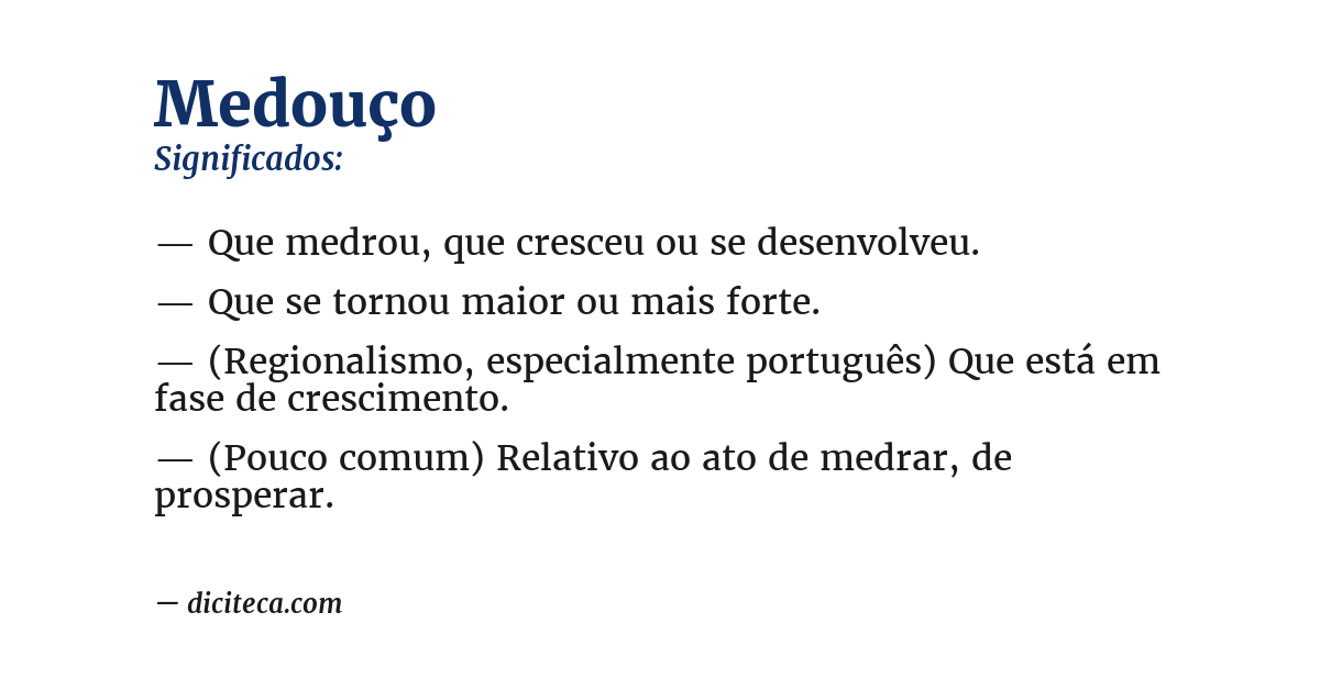 Significado de medouço