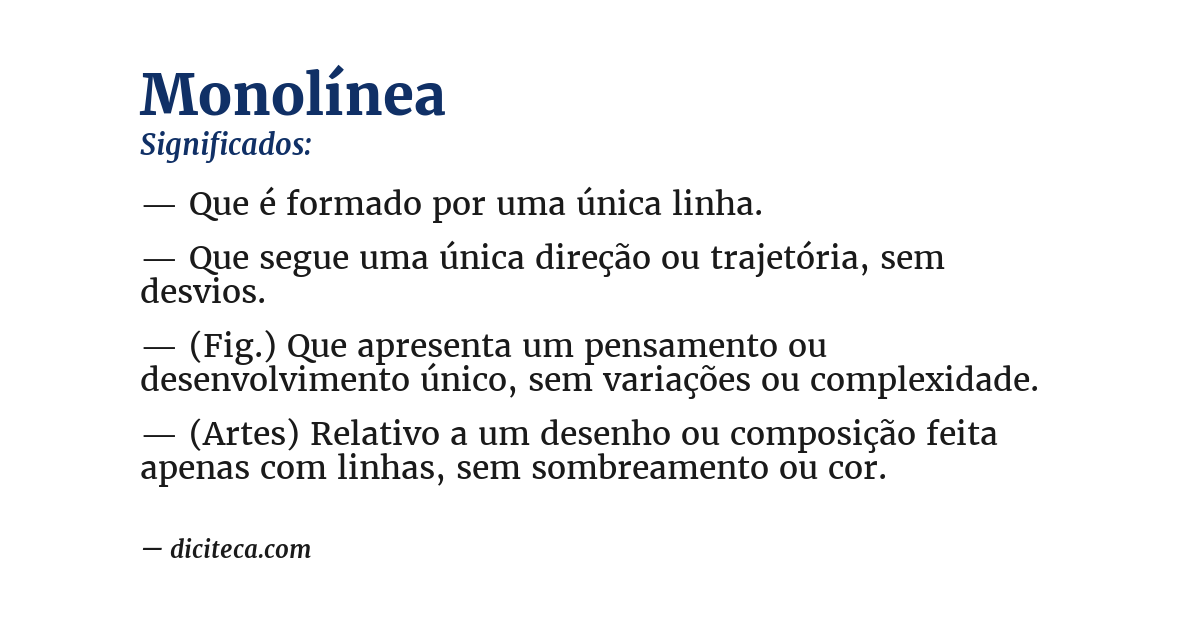 Significado de monolínea