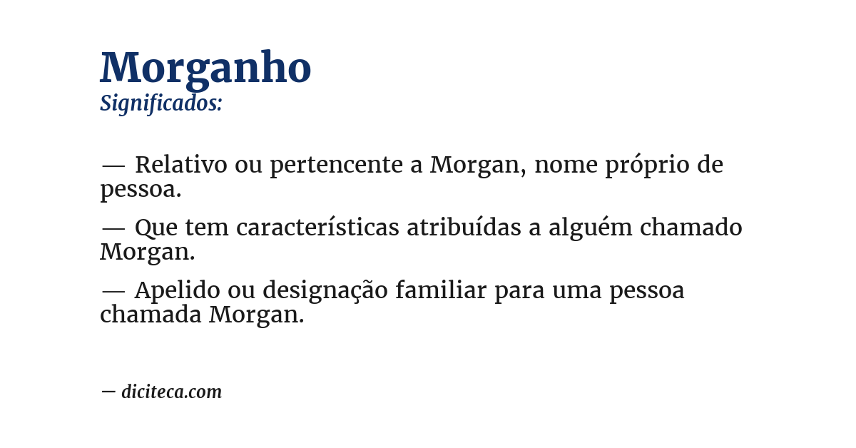 Significado de morganho