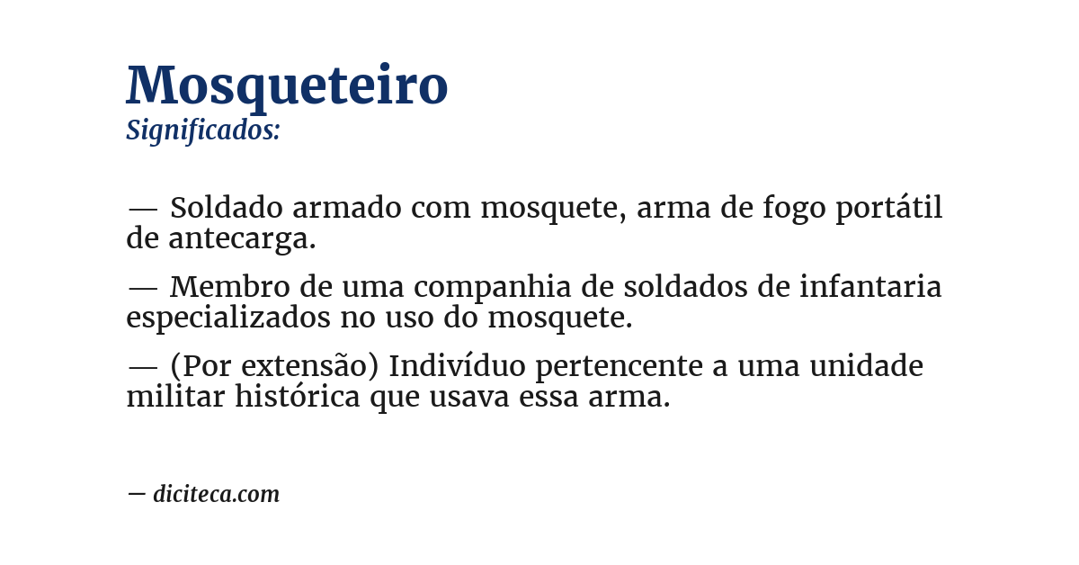 Significado de mosqueteiro