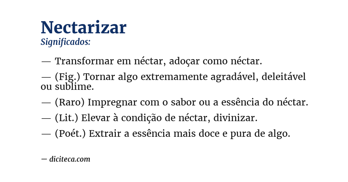 Significado de nectarizar