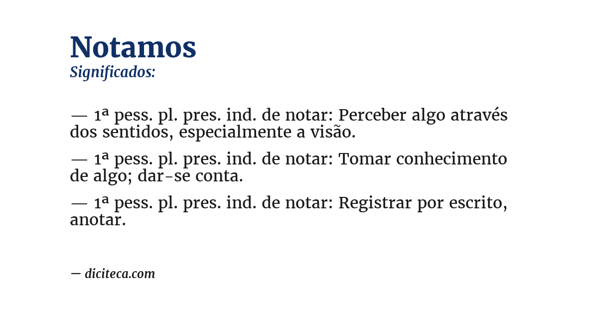 Significado de notamos