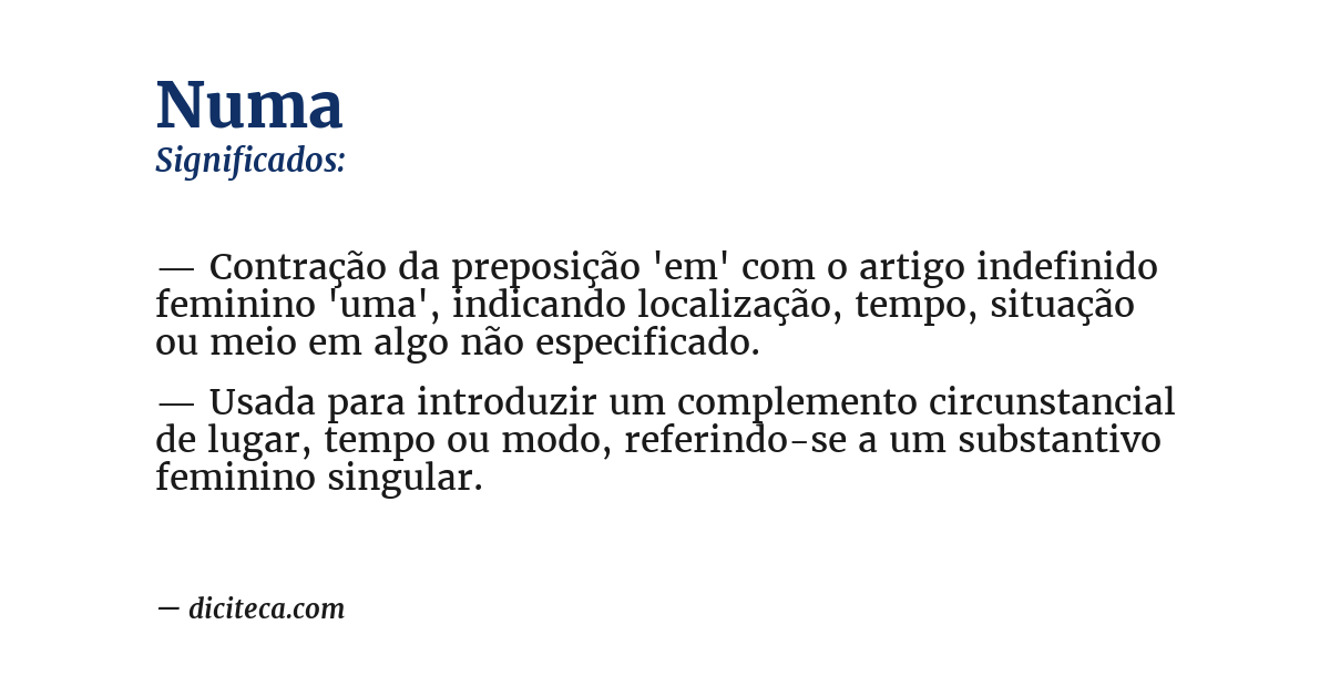 Significado de numa