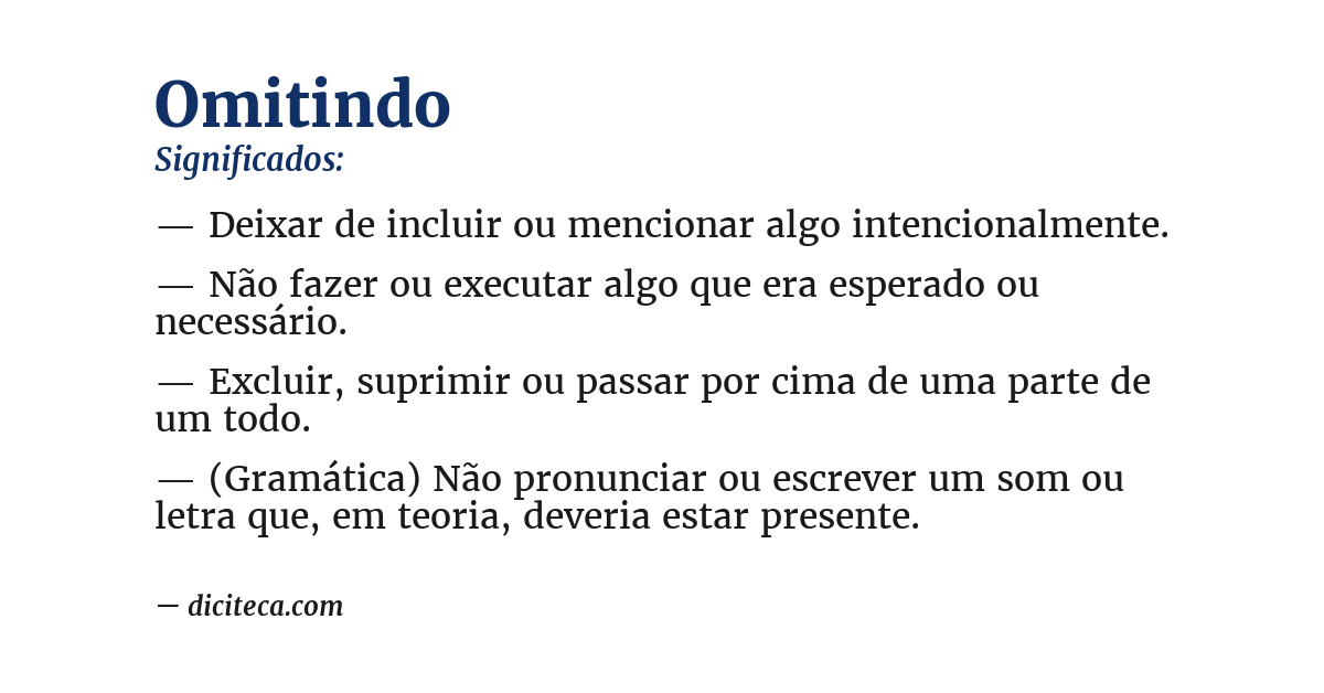 Significado de omitindo