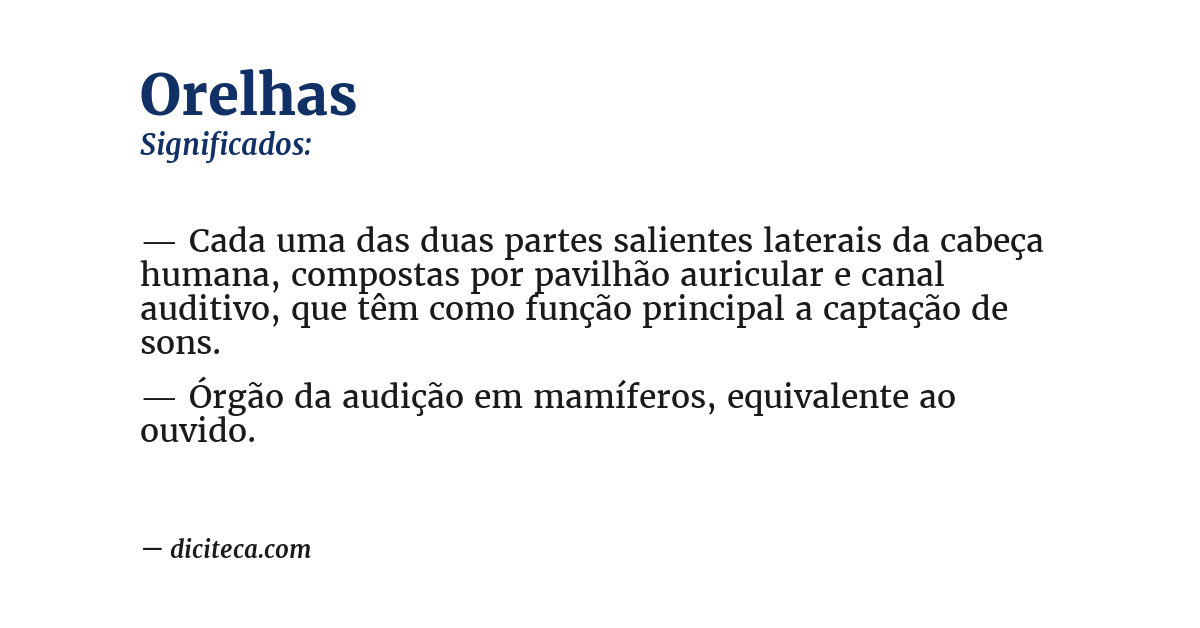 Significado de orelhas