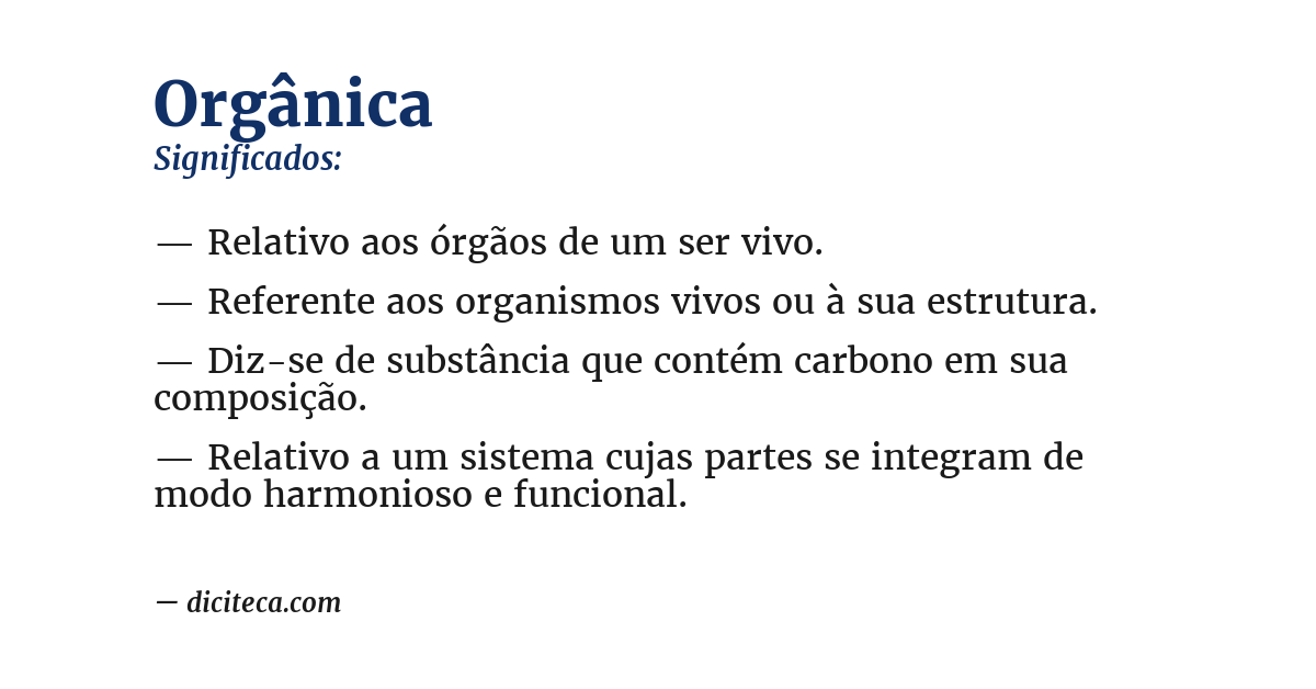 Significado de orgânica