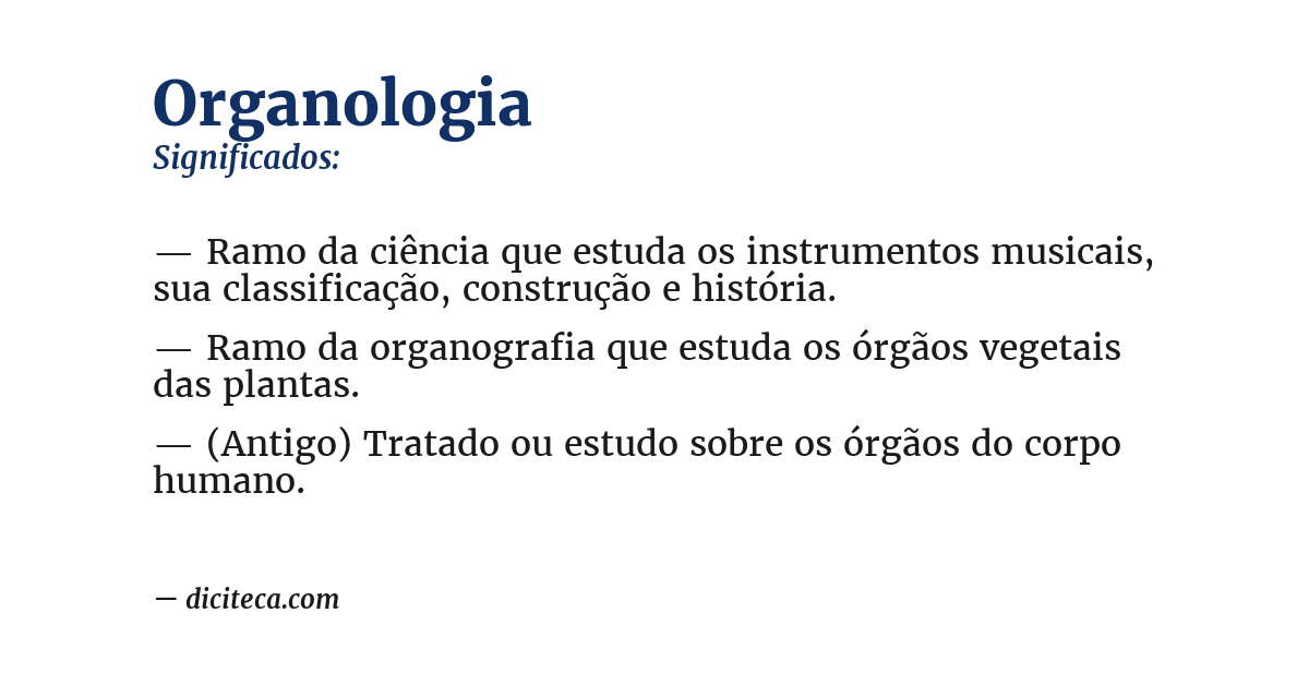 Significado de organologia