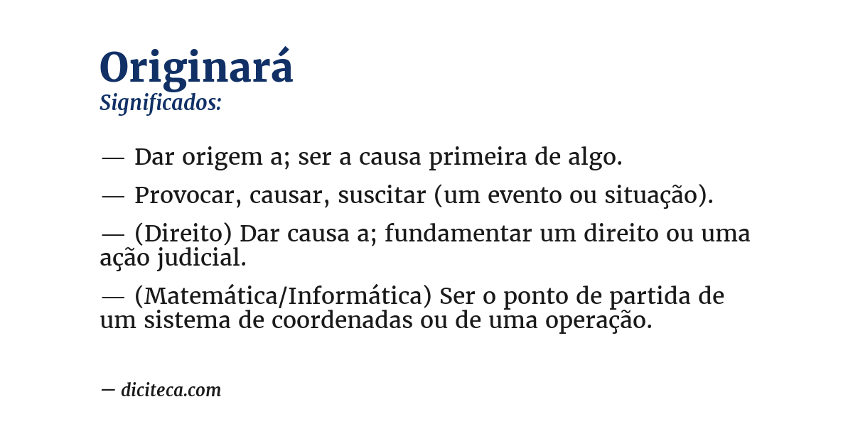 Significado de originará