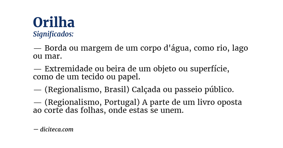 Significado de orilha