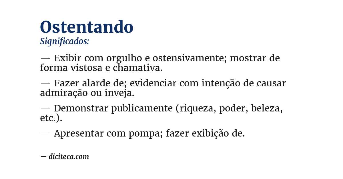 Significado de ostentando