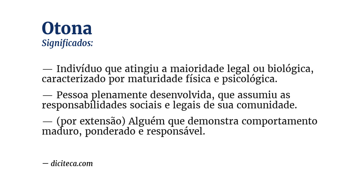 Significado de otona