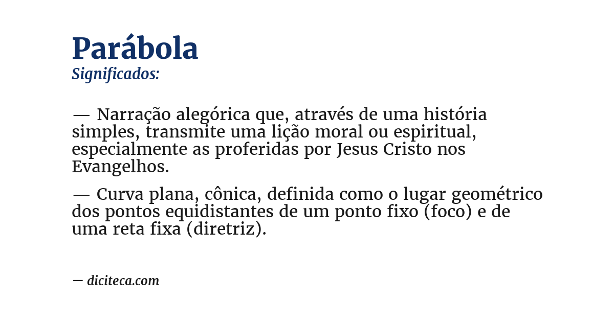 Significado de parábola