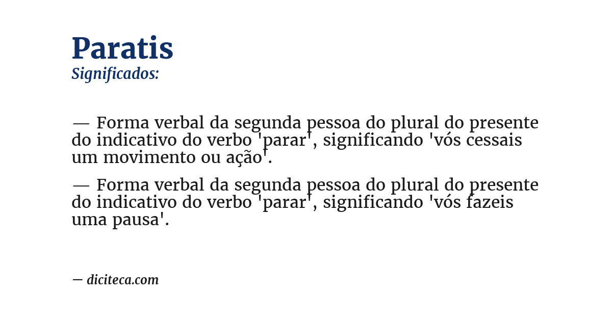 Significado de paratis
