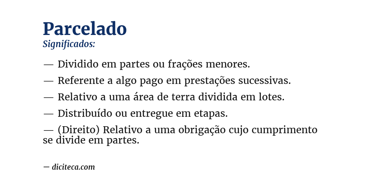 Significado de parcelado