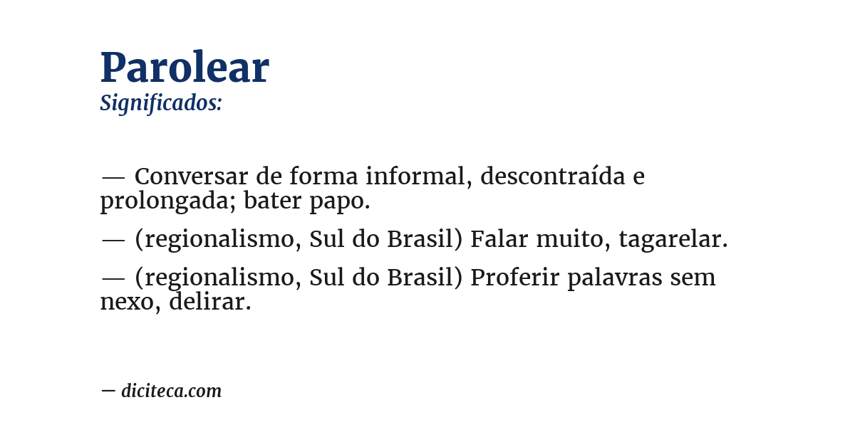 Significado de parolear