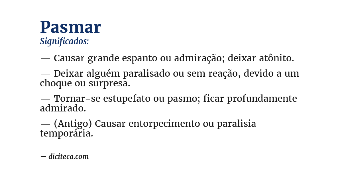 Significado de pasmar