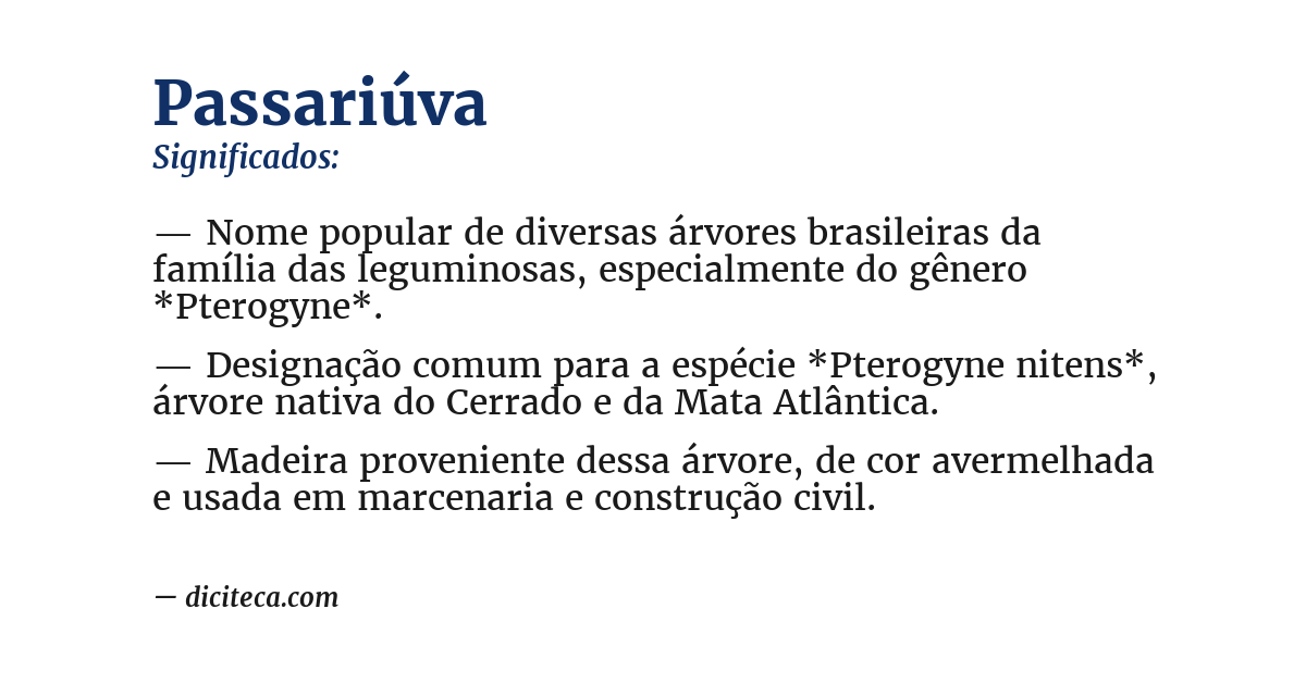 Significado de passariúva