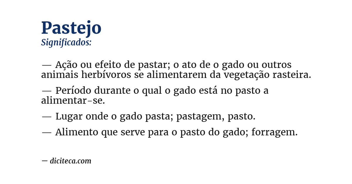 Significado de pastejo
