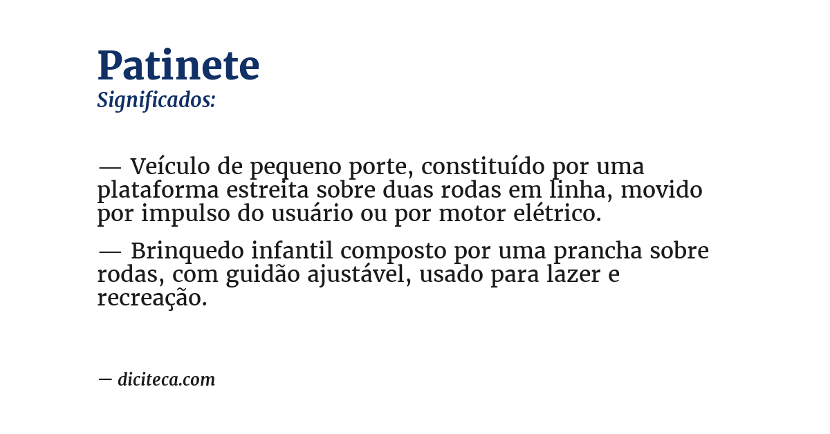 Significado de patinete