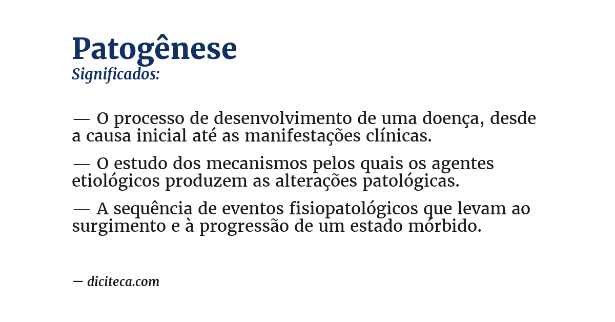 Significado de patogênese
