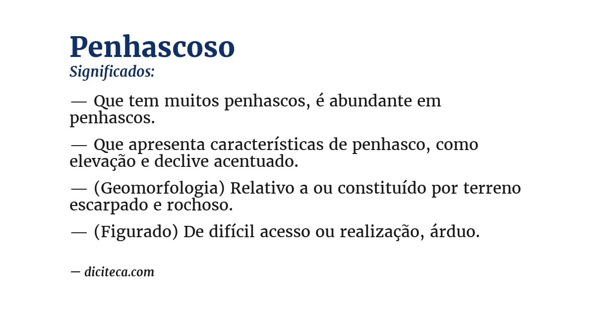 Significado de penhascoso