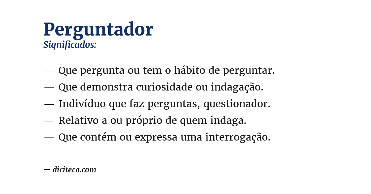 Significado de perguntador