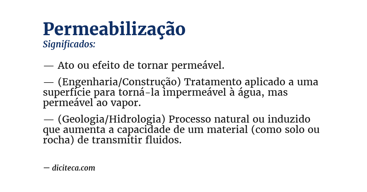 Significado de permeabilização