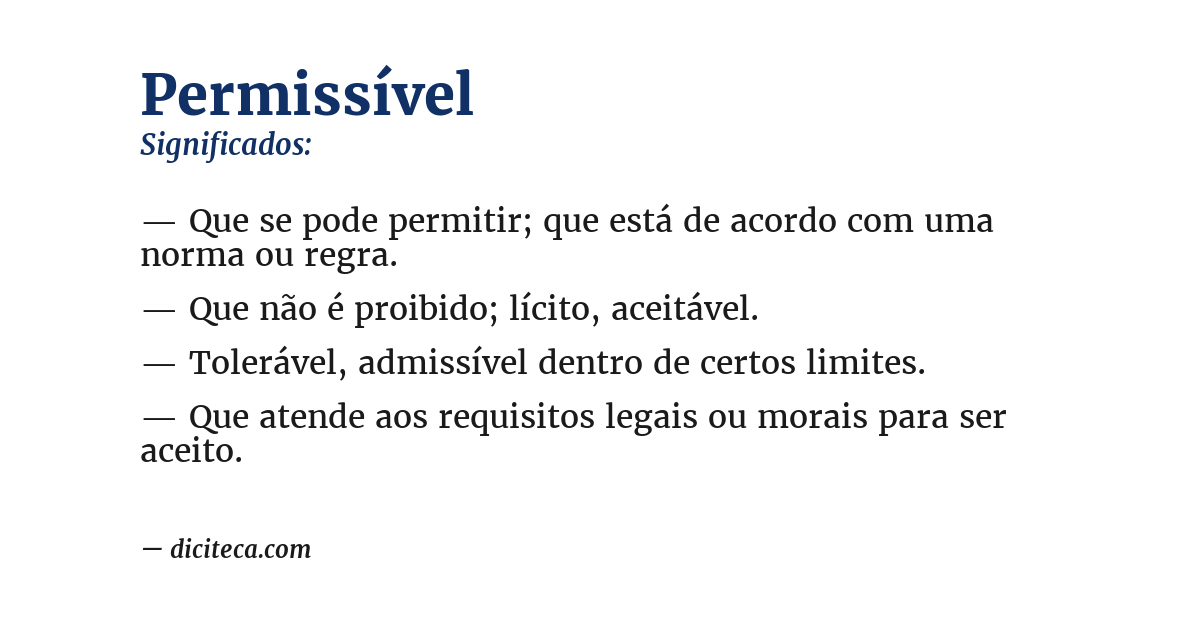 Significado de permissível
