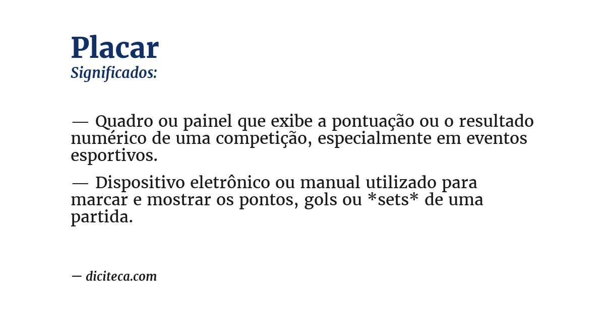 Significado de placar