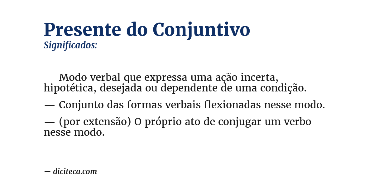 Significado de presente do conjuntivo