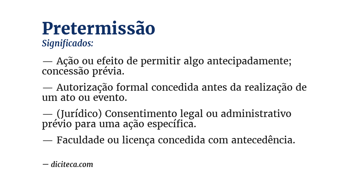 Significado de pretermissão