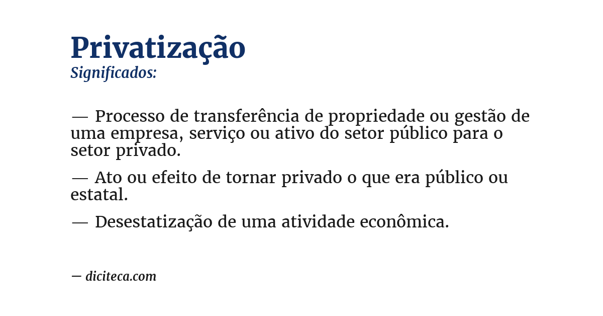 Significado de privatização