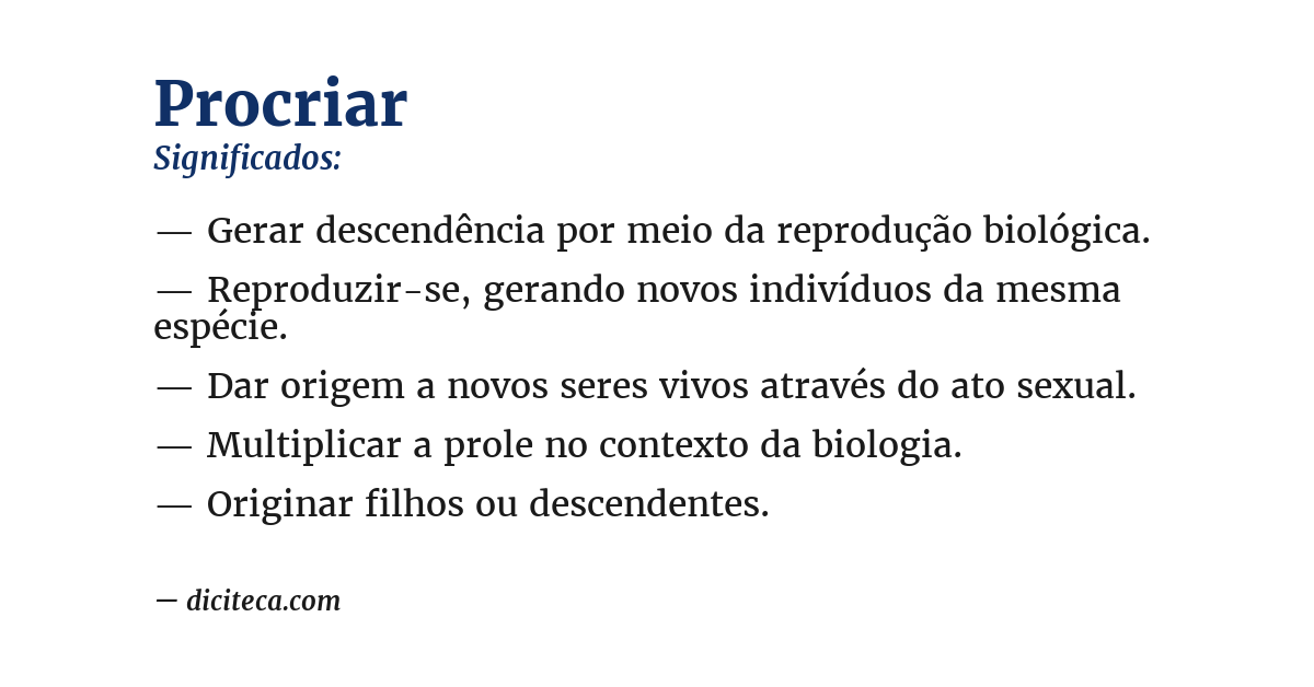 Significado de procriar