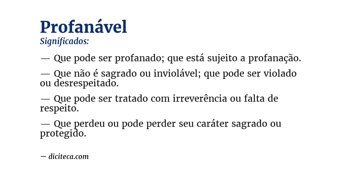 Significado de profanável