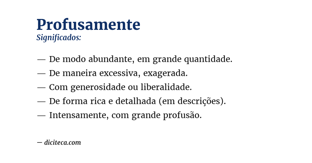 Significado de profusamente