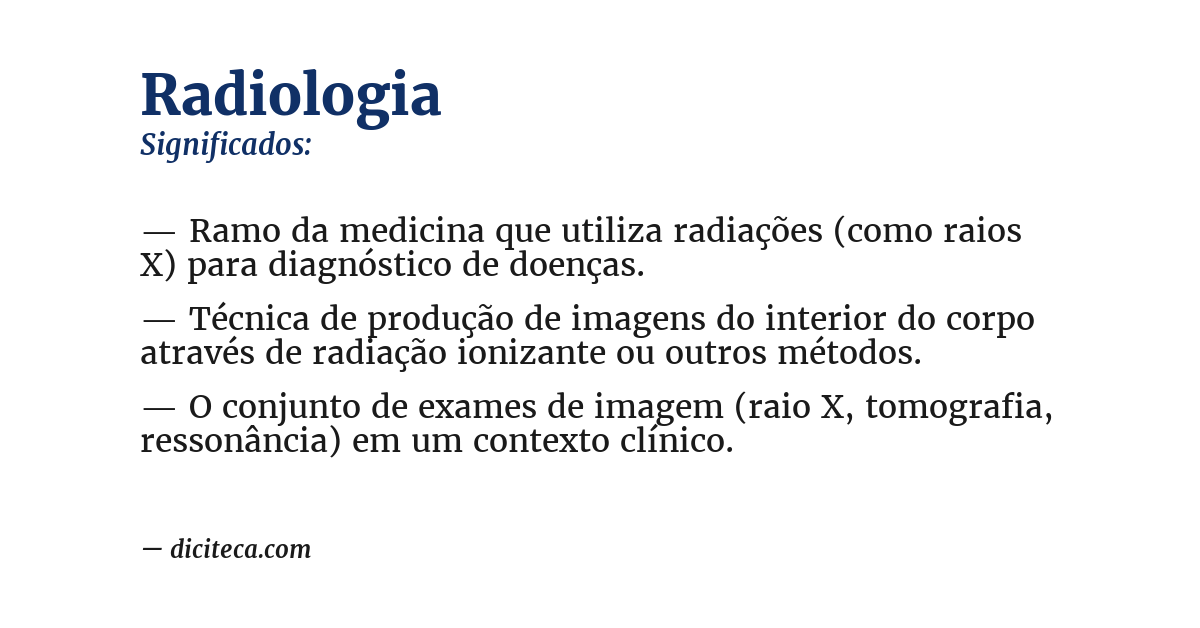 Significado de radiologia