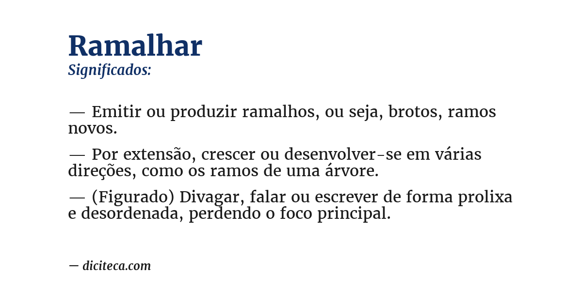 Significado de ramalhar