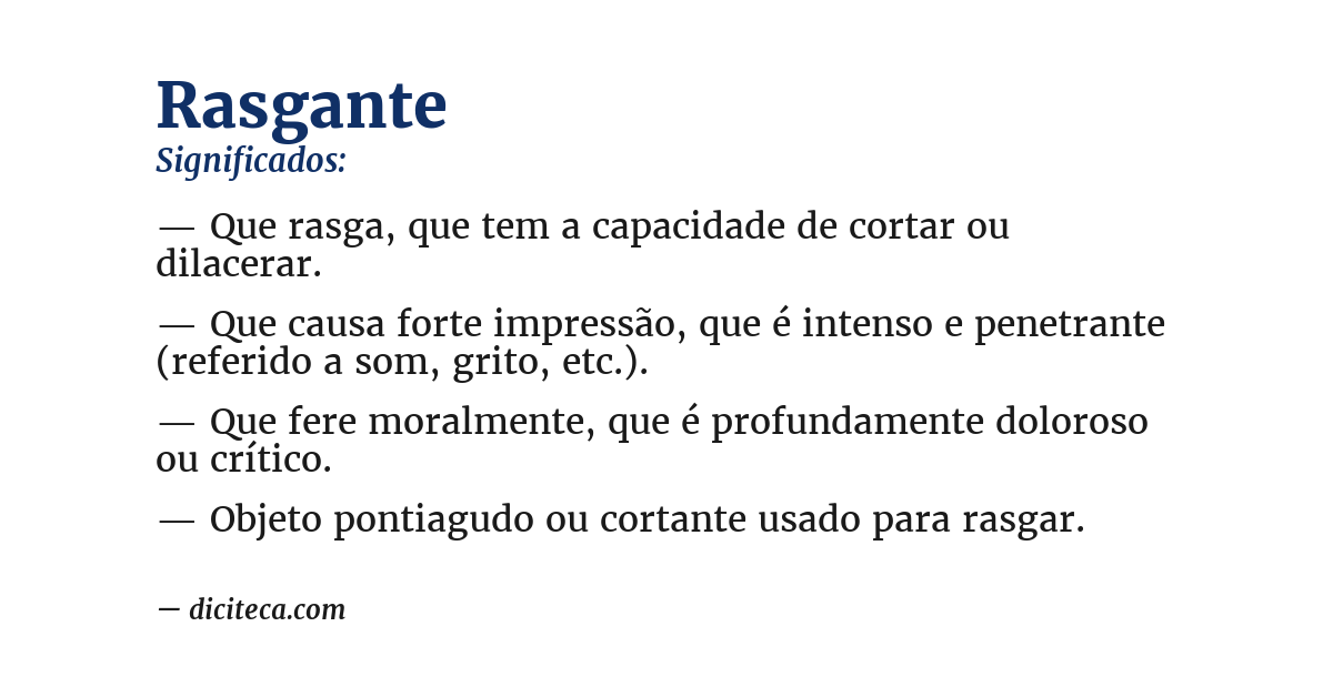 Significado de rasgante