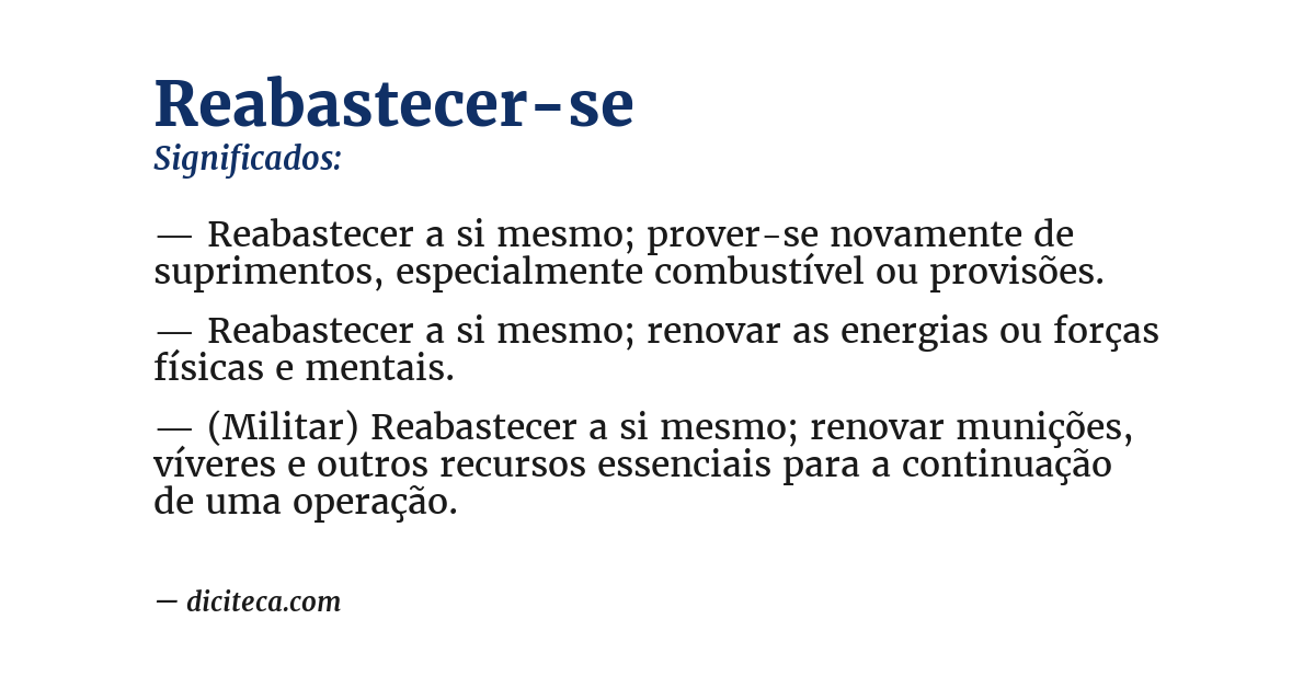 Significado de reabastecer-se