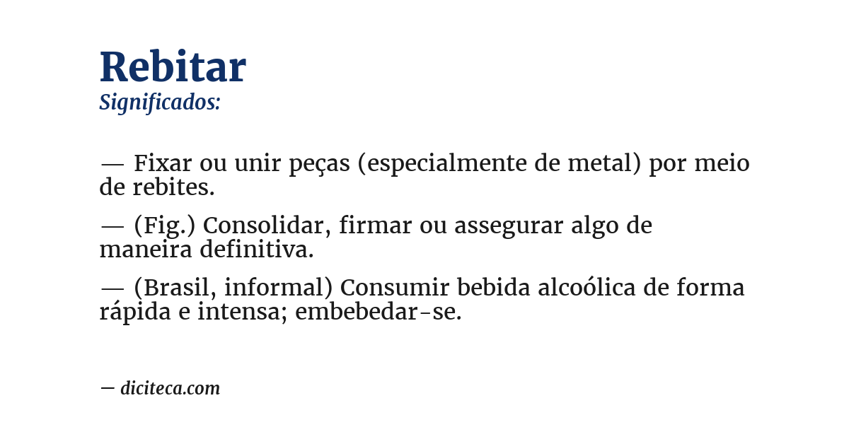 Significado de rebitar