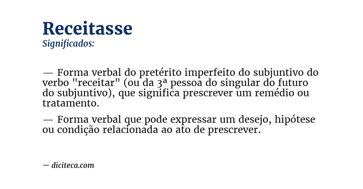 Significado de receitasse