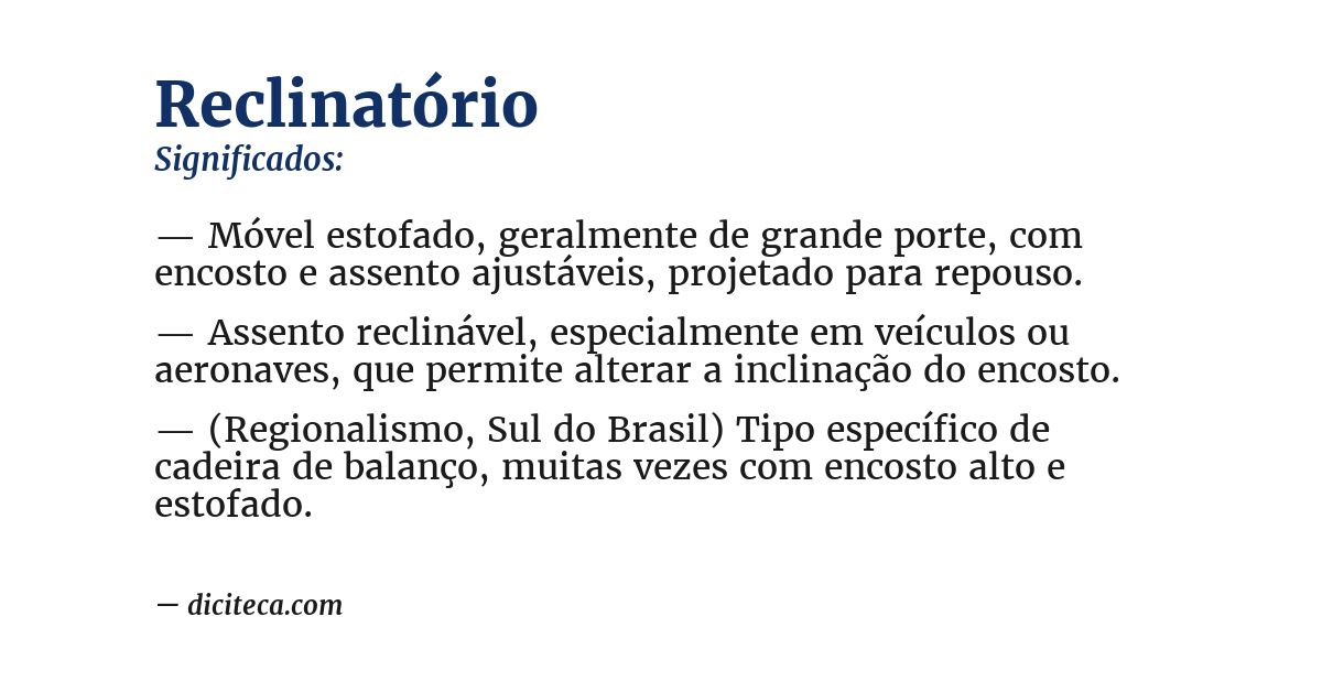 Significado de reclinatório