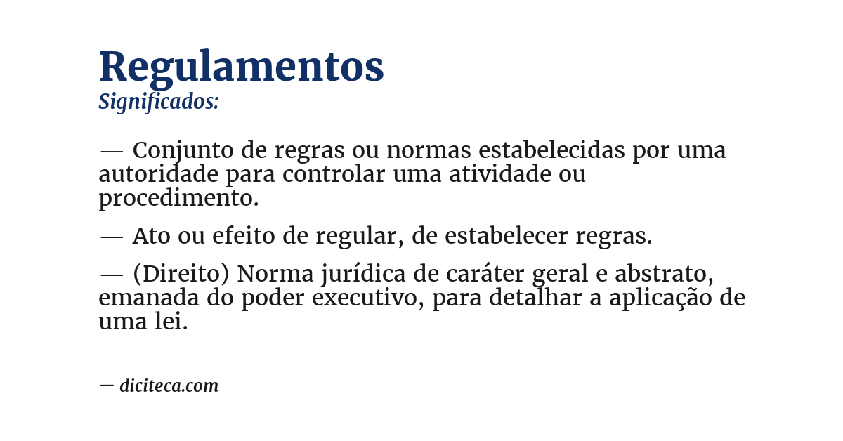 Significado de regulamentos