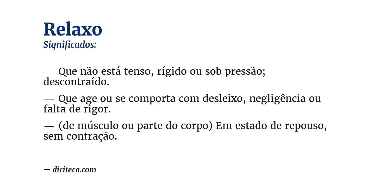 Significado de relaxo