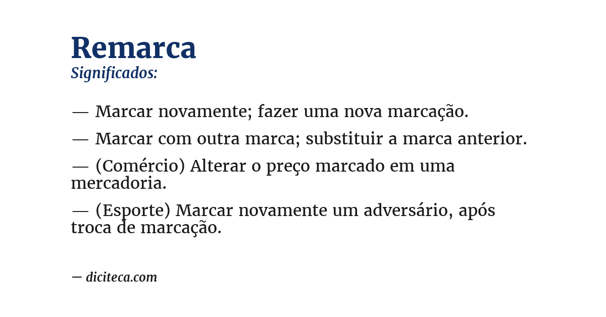 Significado de remarca