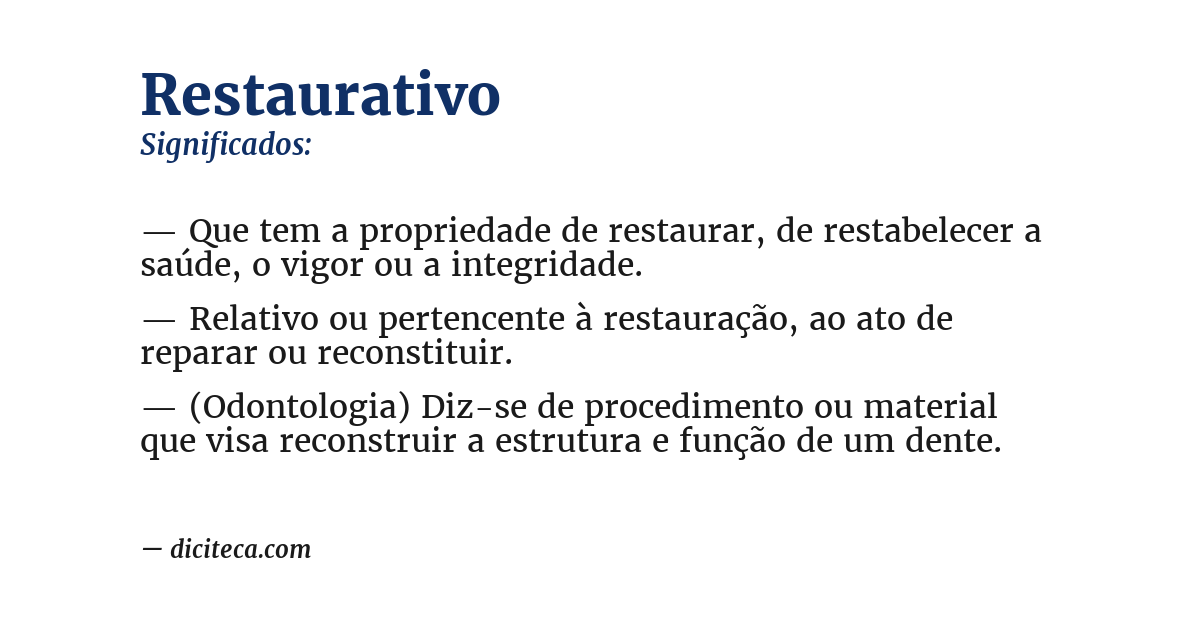 Significado de restaurativo